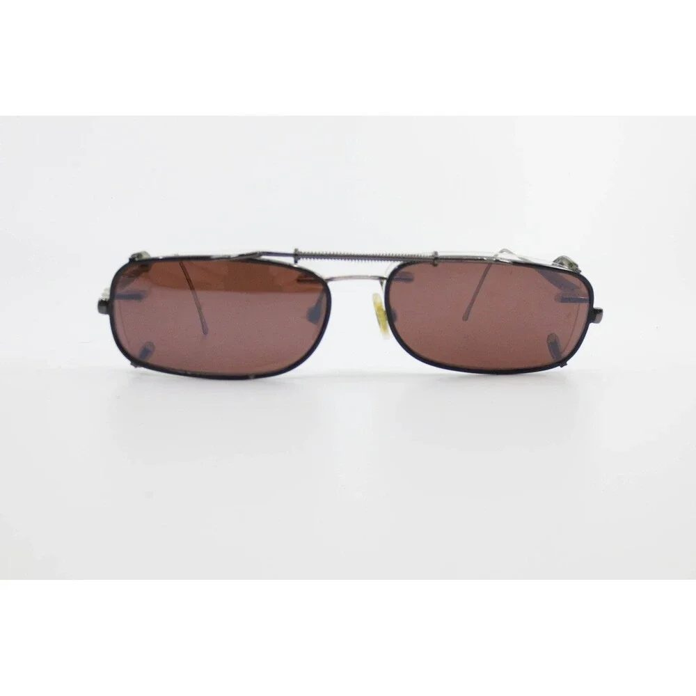 Success SS-304 #2 Yellow Gold Rectangular Rimless Eyeglasses with Clip On Lenses